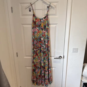 Vestido midi de verano con tiras azul floral talla mediana Monsoon Beach para mujer” - Imagen 1 de 7