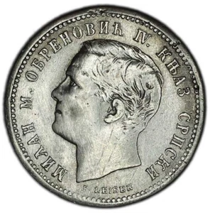 Serbien Münze 1 Dinar 1875 - Bild 1 von 2