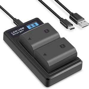 Dual Slot Battery Charger for Sony A6700, A6600, ZV-E10, A9, A7RIV, FX30 - Picture 1 of 6