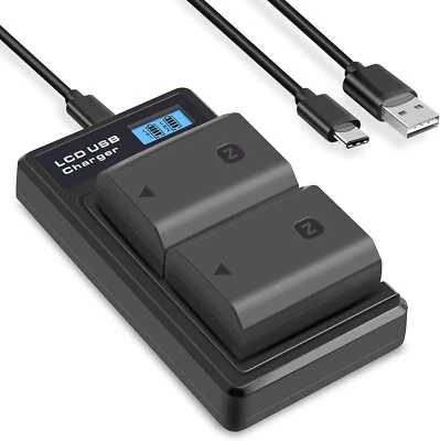 2 pack NP-FZ100 batteries and Charger Set for Sony Alpha A7 III A7R IV A6600 A9R