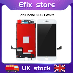 For iPhone 8 LCD Screen Replacement Digitizer 3D Touch Retina Display -WHITE UK - Picture 1 of 5