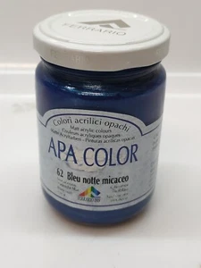 VERNICE SMALTO ACRILICO APA COLOR FERRARIO VASETTO VETRO 150ML Blu Notte Micaceo - Foto 1 di 5