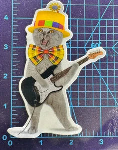 Party Katze! E-Gitarre spielen Katze - Vinyl Aufkleber Stickerbomb - Bild 1 von 4