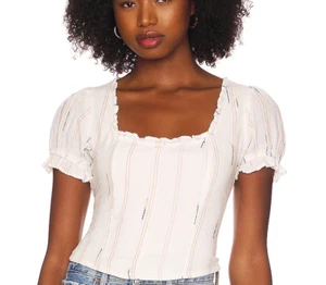 Nuevo con etiquetas $78. TOP CORSÉ DE SEROTONINA Free People talla S en marfil - Imagen 1 de 3