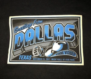 EDDIE VEDDER - Camiseta Dallas TX Talla XL - 15 de noviembre 2012 Pearl Jam Texas - Imagen 1 de 5
