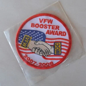New VFW Booster Award 2007-2008 Sew on Patch VFW MOC Shaking Hands 3" Round - Picture 1 of 4