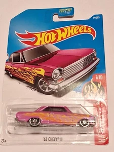 Hot Wheels 2017 HW Flames '63 Chevy II 14/365, Pink - Picture 1 of 3