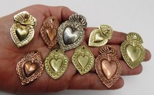 Lote Antigo Antigo Lote 9 Sagrado Coração Jesus Ex Voto Miracle Milagro D-1