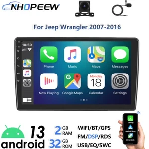 10.1" 32G Android 13 Car Radio Stereo GPS Navi WIFI For Jeep Wrangler 2007-2016 - Picture 1 of 15