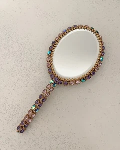 Specchietto Liberty Ottone E Swarovski ‘900 - Foto 1 di 8