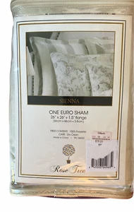 Nuevo en Paquete Rose Tree Sienna 26 x 26 Euro Sham Marfil Tostado Beige Marrón Rayas - Imagen 1 de 2