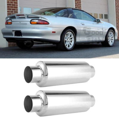 Silenciador resonador escape redondo 12" L 2 piezas 2,5" para Chevy Camaro Z28 1993-2002 Foto 1 de 4