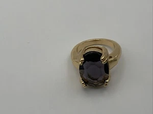 Natural Amethyst Ring~18k Gold Plated Solid Silver Ring~Gemstone Jewellery - Picture 1 of 4