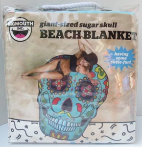 Bigmouth Inc Giant-Sized Sugar Skull Beach Blanket 66.5" x 52" Skull Shaped - Picture 1 of 8