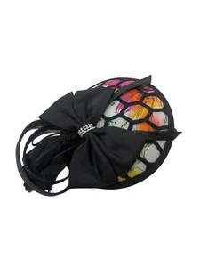 Cinta Flores Negro Fascinador Percher Diadema Sombrero Cóctel Festival Derby - Imagen 1 de 8