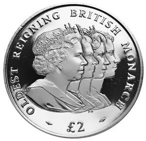 South Georgia & Sandwich Islands £2 2008 BU 'Britain’s Oldest Reigning Monarch' - Bild 1 von 2