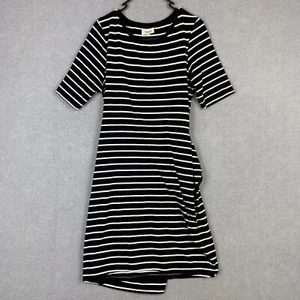 Seed Heritage Dress Womens Small Navy Blue White Striped Stretch Drop Tie Waist - Picture 1 of 6