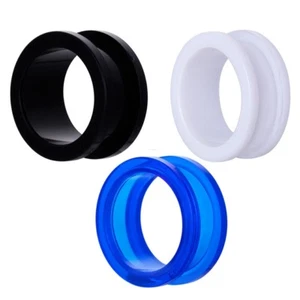 PAIR Acrylic Ear Plugs Tunnels Screw Fit Ear Expander Gauges Piercings 12g - 1" - Picture 1 of 9