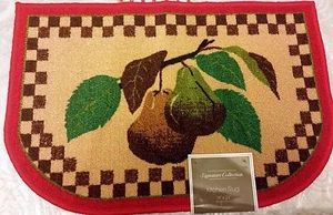 Bedruckter Nylon Küchenteppich (rutschfeste Rückseite) (16" x 24") 2 BIRNEN, D-Form, Sig - Bild 1 von 11