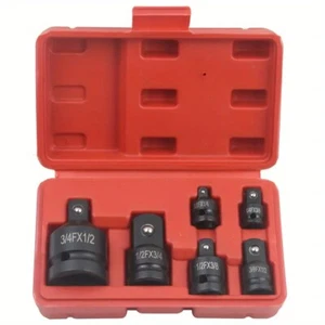 SET ADATTATORI RIDUTTORI 6 PZ IMPATTO BUSSOLE ARIA COMPRESSA UTENSILI AD ARIA - Foto 1 di 12