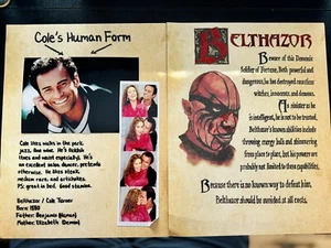 Charmed Cole Human form / Belthazor Page Prop Book Of Shadows High Quality Page - Picture 1 of 4