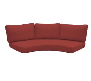 Covers for High-Back Curved Armless Sofa Cushions 6" thick Terracotta