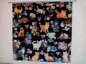 New Cute Kitties Polyester Shower Curtain 70x70" - Picture 1 of 5