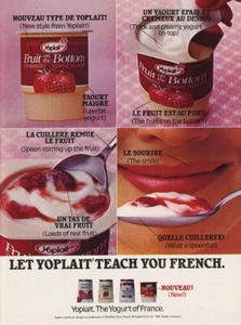 Yogur Yoplait 1985 Francia anuncio de revista de 2 páginas - Imagen 1 de 2