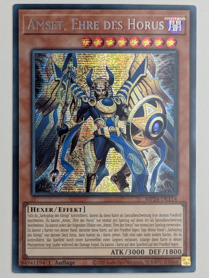 Amset, Ehre des Horus MP24-DE114 Secret Rare DE NM YUGIOH - Bild 1 von 1