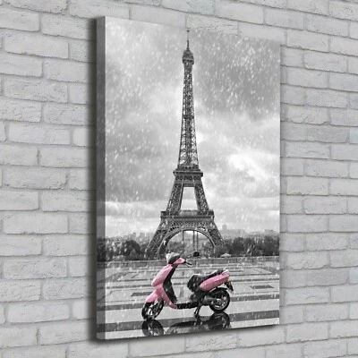 Leinwand-Bild Kunstdruck Hochformat 70x100 Bilder Eiffelturm Roller - Bild 1 von 4