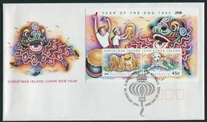 1994 Christmas Island FDC - Year of the Dog- Minisheet of Cover Christmas Island - Picture 1 of 1