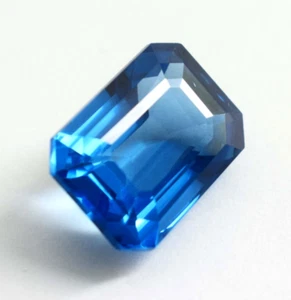 Emerald Cut Brazilian 15.60 Carat Indicolite Sea Blue Tourmaline Loose Gemstone - Picture 1 of 8