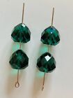Swarovski Crystal Emerald 13mm Faceted Dome 5009 Beads; Vintage! Rare! 4 Beads