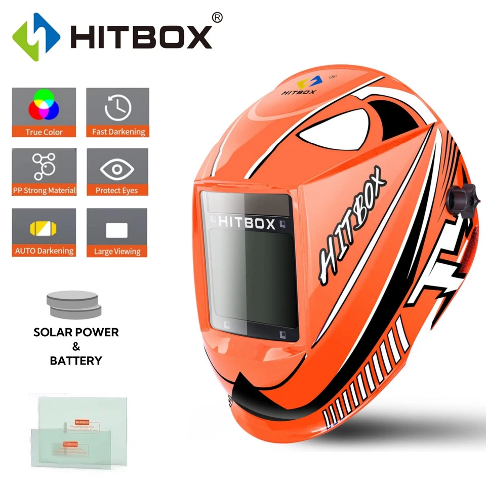 Pro True Color Large View Auto Darkening Welding Helmet For Tig Mig Arc HITBOX