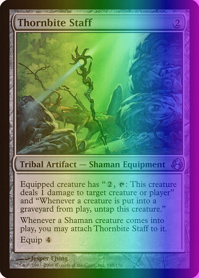 MTG Magic the Gathering Thornbite Staff (145/153) Morningtide LP FOIL - Image 1 of 1