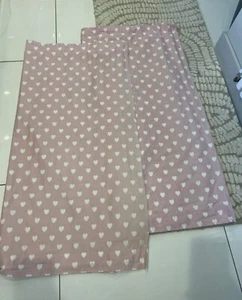 Laura Ashley Girls Rose Coloured Curtains With Hearts - Picture 1 of 9