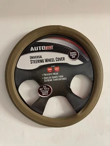 UNIVERSAL STEERING WHEEL COVER BEIGE FITS 14.5 - 15.5 dia - Picture 1 of 1