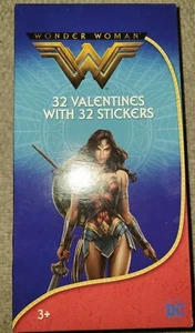 32 tarjetas de San Valentín de Wonder Woman. NUEVAS 8 PEGATINAS Y CORAZONES DE DIFERENTES DISEÑOS - Imagen 1 de 12