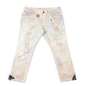 Rock Revival Krys Taper Herren Distressed mehrfarbig Denim khakifarbene Jeans Größe 44 NEU - Bild 1 von 12