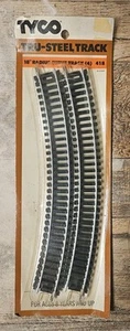 TYCO HO Scale 418 Tru-Steel Track 18" Radius Curve Track 4 Pieces NEW & SEALED - Picture 1 of 2