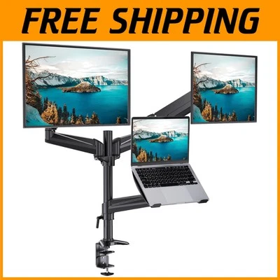 Compact Monitor and Laptop Mount - Dual Setup for Enhanced Workspace Efficiency - Image 1 of 4