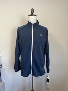 adidas Three Stripe UPF 50 Full Zip Jacket Crew Navy Men’s Large ADVR0866 - Imagen 1 de 7