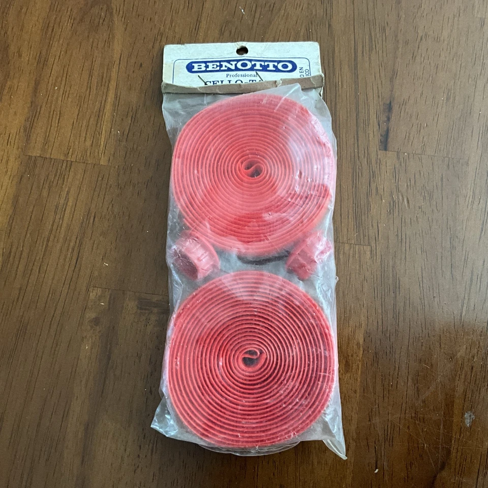 NOS/NIB Vintage Benotto Cello-Tape – Red – Cycling Bar Wrap w/ End Plugs - Image 1 of 4