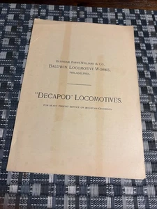 Baldwin Locomotive Works Decapod Lokomotiven 1885 ORIGINAL SELTEN - Bild 1 von 3