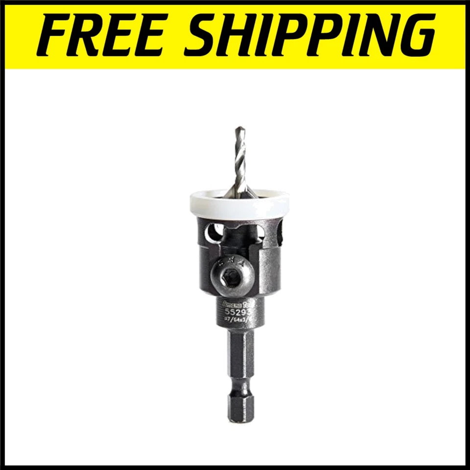 3/8 Dia Adjustable Carbide Tipped Countersink with Hex Shank for Clean Drilling - Image 1 of 4