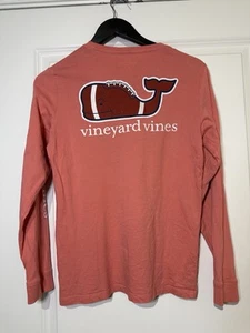Vineyard Vines Long Sleeve Pink Football Shirt Youth Size M (12-14) - Picture 1 of 11