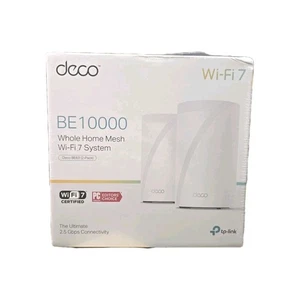 TP-Link Deco BE63 BE10000 Tri-Band Wi-Fi 7 Mesh System 10Gbps (2 Pack) BRAND NEW - Picture 1 of 10