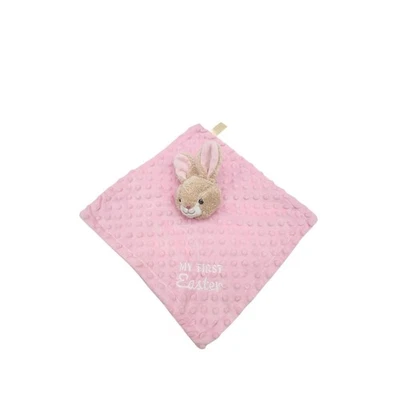 Juguete de peluche My First Easter Pink Bunny Rabbit Rattle Lovey Minky Dot Dan Dee Foto 1 de 2