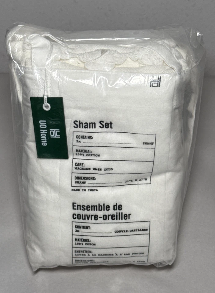 NUEVO Urban Outfitters Riley Blanco 100% Algodón Seersucker Almohada Estándar Falsa Foto 1 de 4