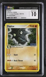 CGC 10 GEM MINT Pupitar EX Unseen Forces 70/115 Reverse Holo STAMPED Pokemon - Picture 1 of 2